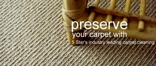 Preserve your carpet with 5 Star's industry leading carpet cleaning.